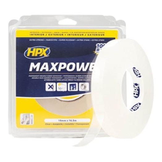 HPX Maxpower Διάφανη Ταινία Διπλής Όψης 19mmx2m - 190020122