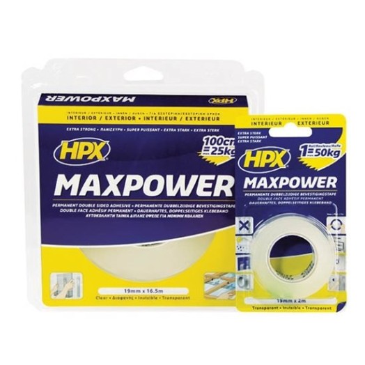 HPX Maxpower Διάφανη Ταινία Διπλής Όψης 19mmx5m - 190503122