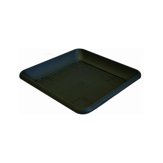 Plastona Πιάτο Γλάστρας Τετράγωνο Μαύρο (36x36 εκ. ΜxΠ)