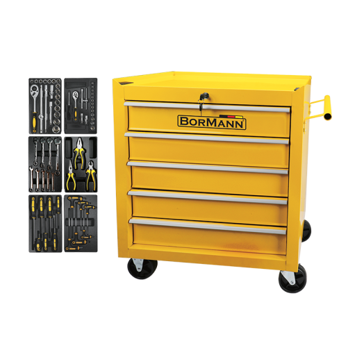 Bormann BWR7100SET Εργαλειοφορέας με 5 Συρτάρια και 66 Εργαλεία - 053712